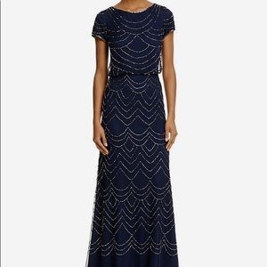 Adrianna Papell Beaded Blouson Gown